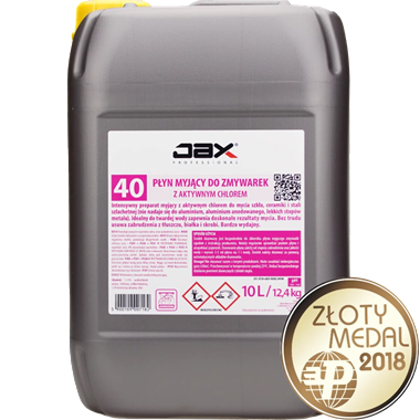 Płyn myjący do zmywarek z aktywnym chlorem JAX 40 10l